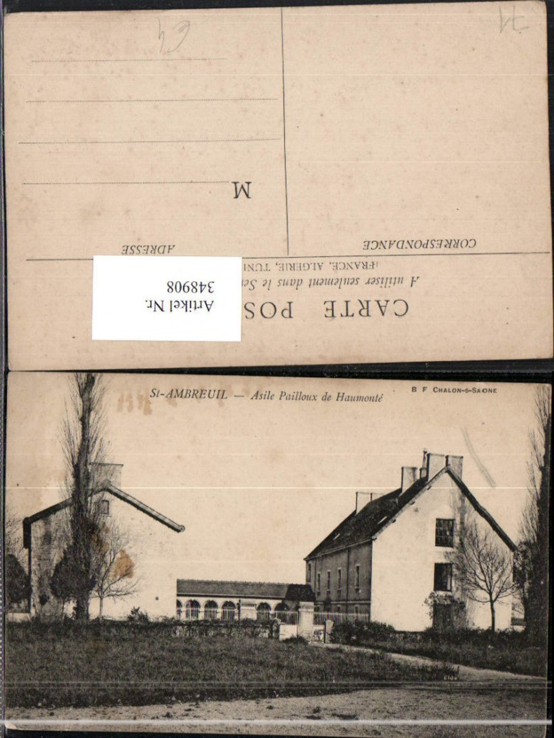 348908,Burgund Saone-et-Loire St-Ambreuil Asile Pailloux de Haumonte Gebäude