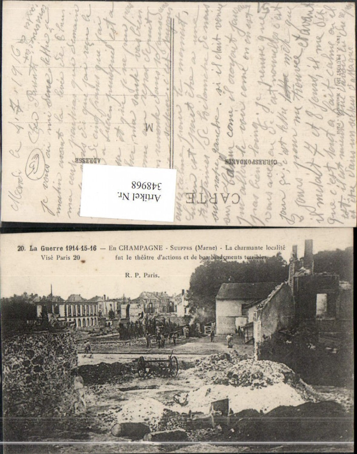 348968,Champagne-Ardenne Marne Champagne Suippes La charmante localite fut le theatre Zerstörung