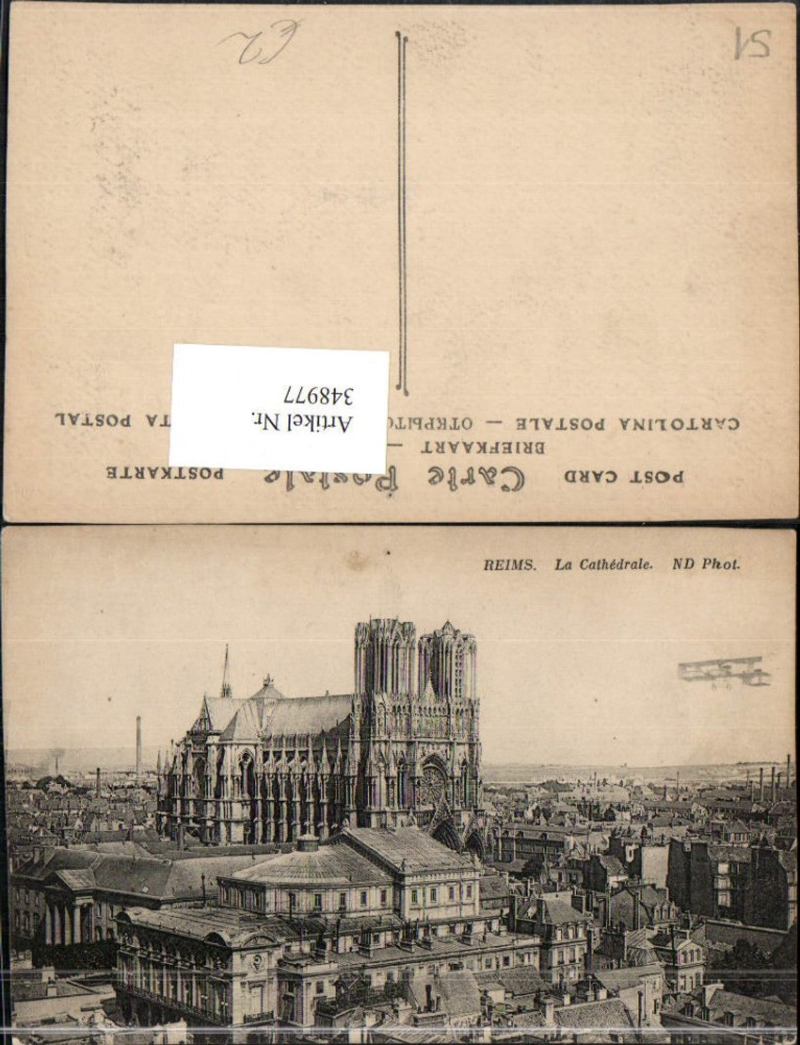 348977,Champagne-Ardenne Marne Reims La Cathedrale Teilansicht Kirche