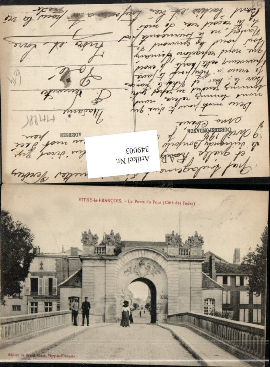 349003,Champagne-Ardenne Marne Vitry-le-Francois La Porte du Pont Brücke Tor