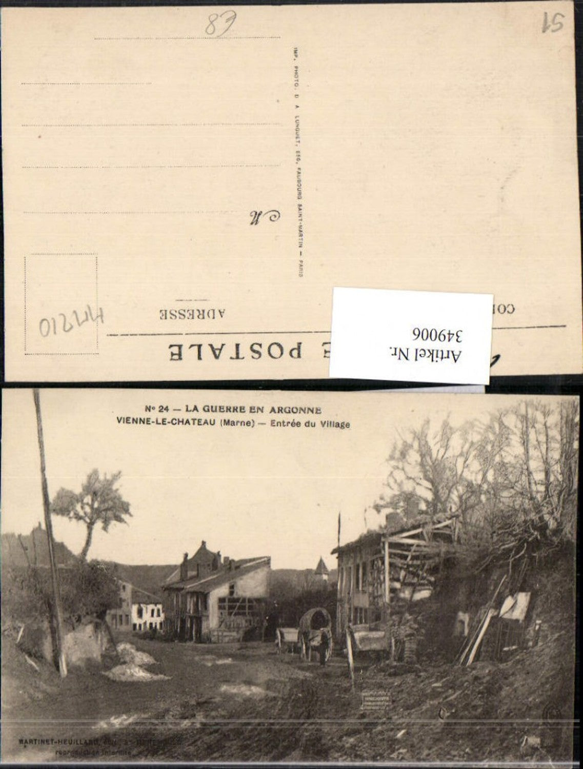 349006,Champagne-Ardenne Marne Vienne-le-Chateau Entree du Village Zerstörung