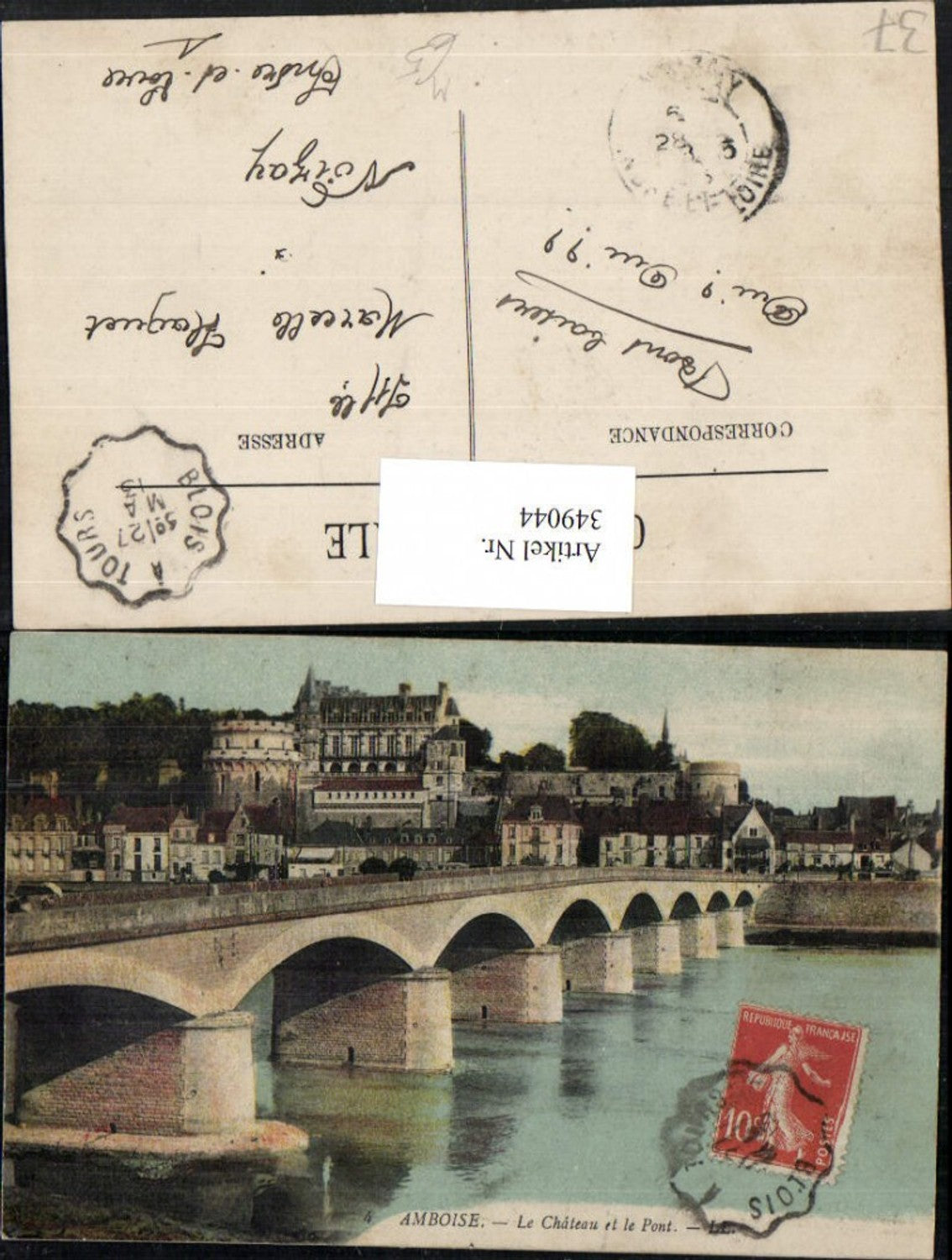 349044,Centre Indre-et-Loire Amboise Le Chateau et le Pont Brücke Schloss