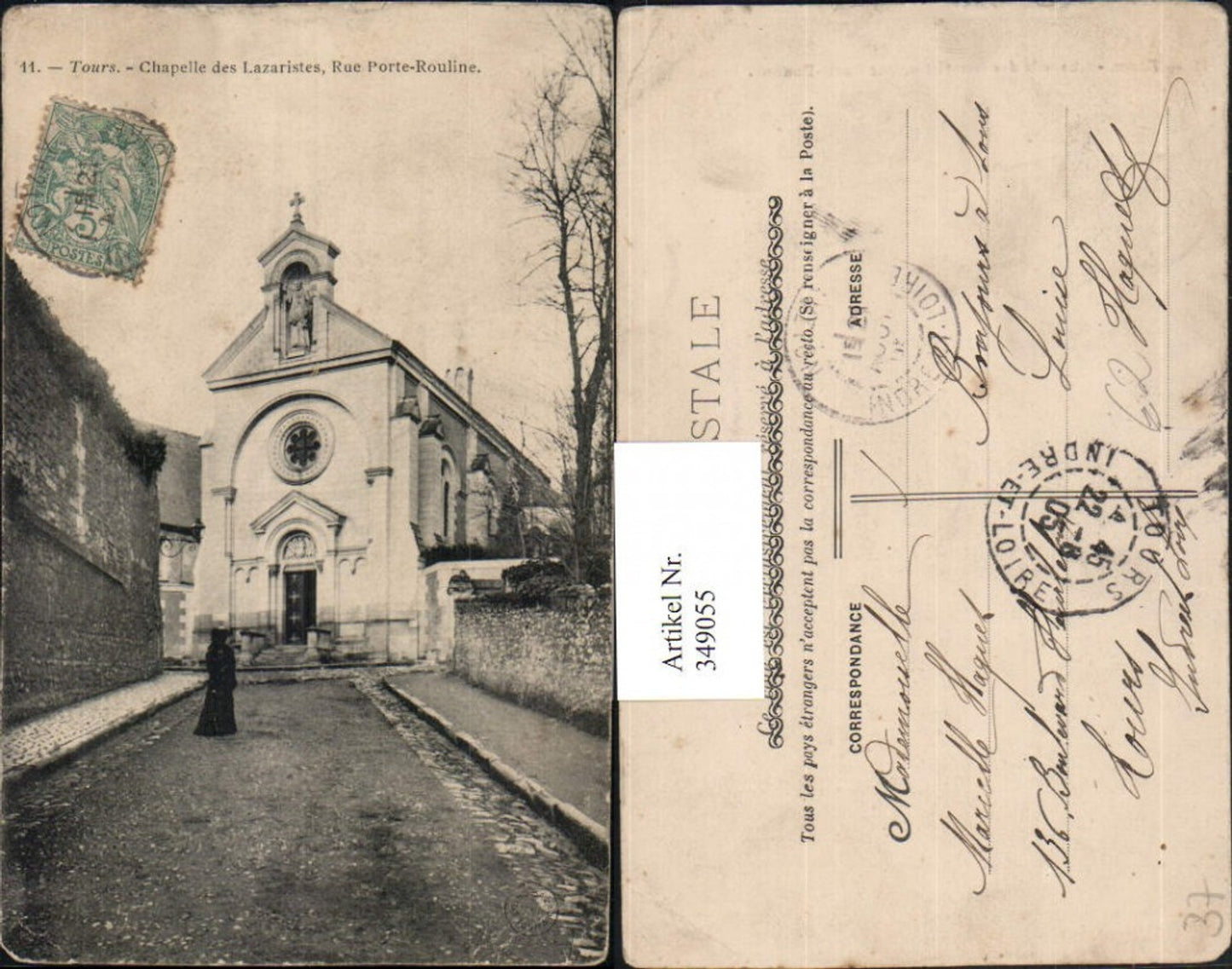 349055,Centre Indre-et-Loire Tours Chapelle des Lazaristes Rue Porte-Rouline Kirche