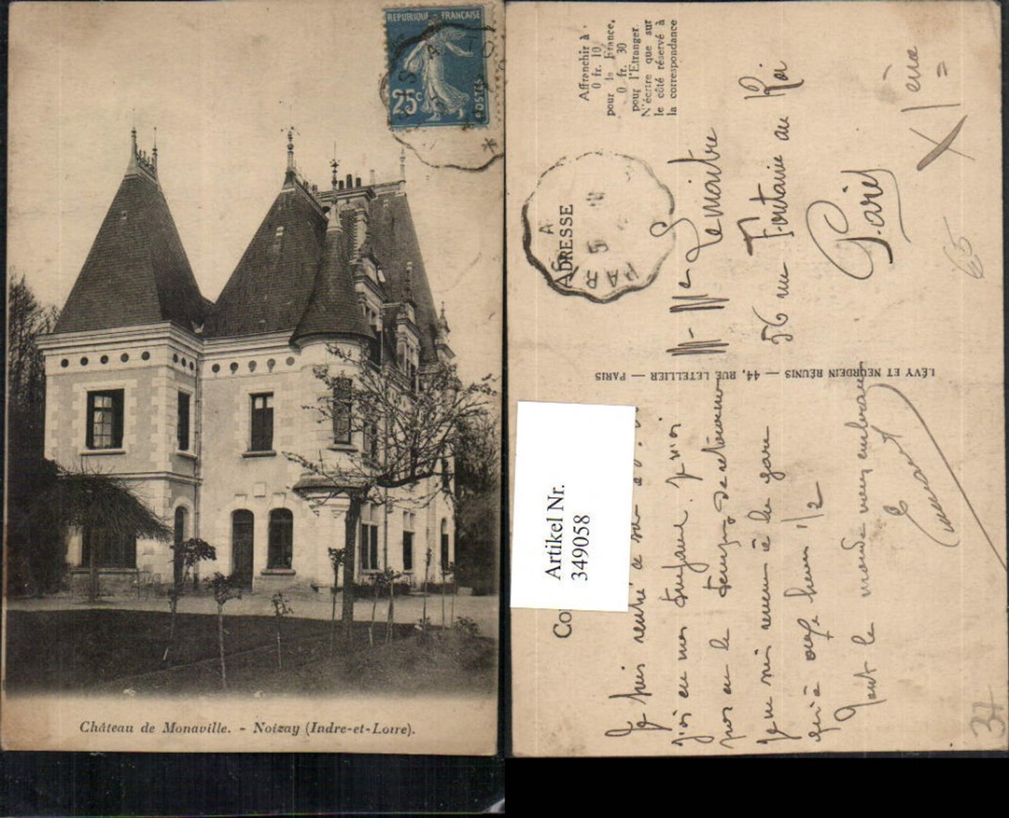 349058,Centre Indre-et-Loire Noizay Chateau de Monaville Schloss