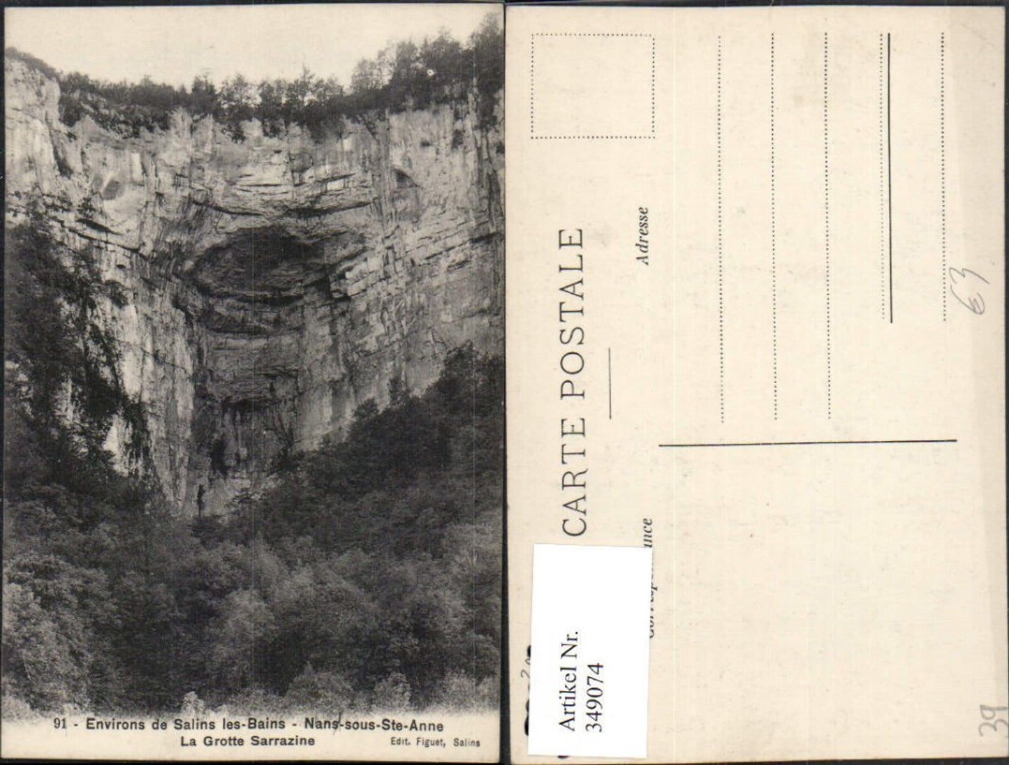 349074,Franche-Comte Jura Salins-les-Bains Nans-sous-Ste-Anne La Grotte Sarrazine