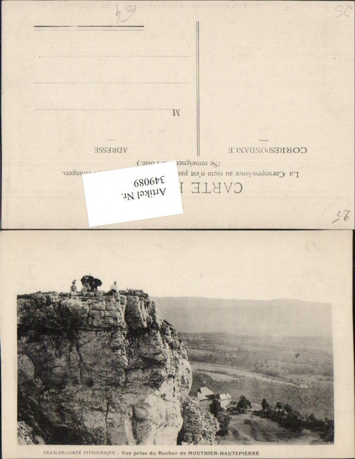 349089,Franche-Comte Doubs Vue prise du Rocher de Mouthier-Hautepierre Klippe