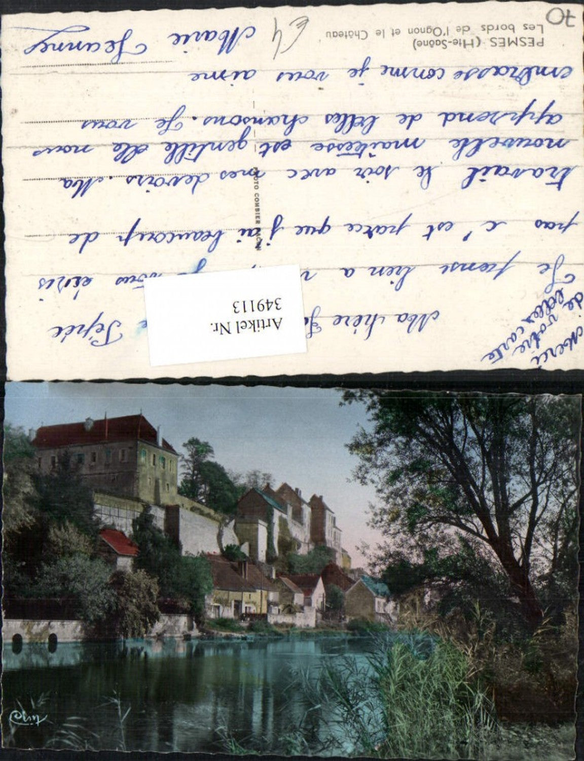 349113,Franche-Comte Haute-Saone Pesmes Les bords de l'Ognon et le Chateau Schloss