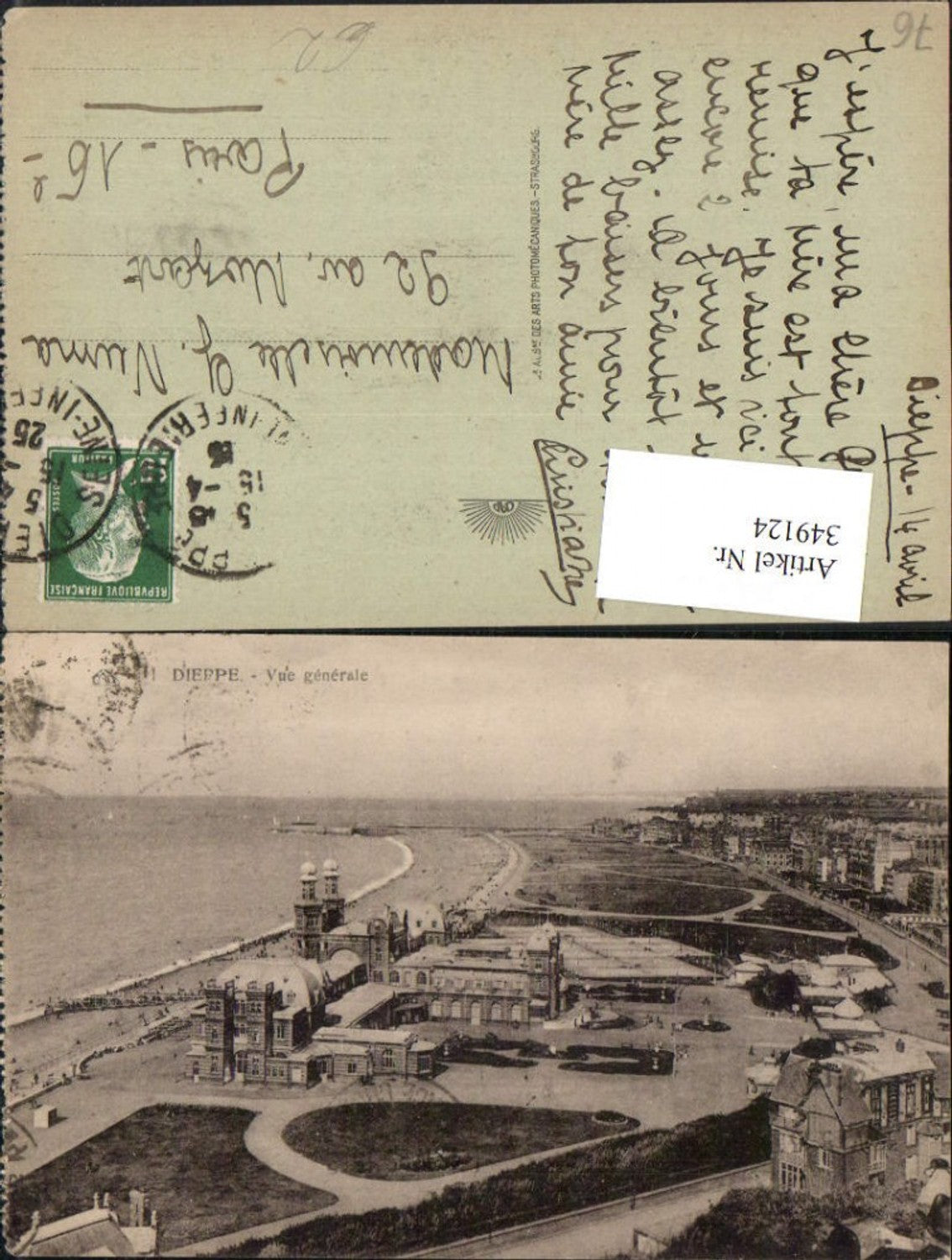 349124,Haute-Normandie Seine-Maritime Dieppe Vue generale Strand