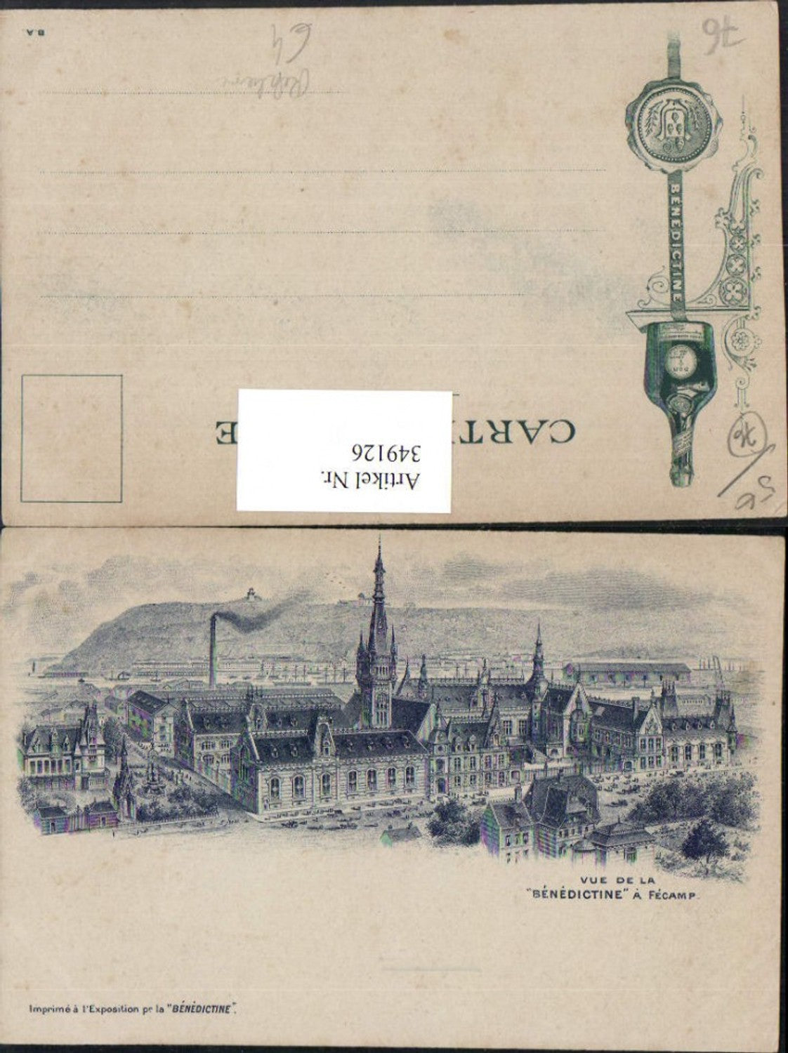 349126,Haute-Normandie Seine-Maritime Fecamp Vue de la Benedictine Palais Reklame Likör