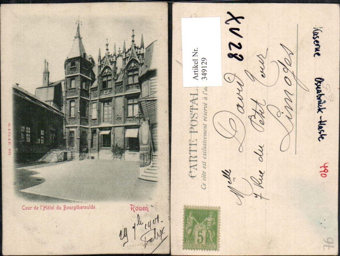 349129,Haute-Normandie Seine-Maritime Rouen Cour de l'Hotel du Bourgtheroulde