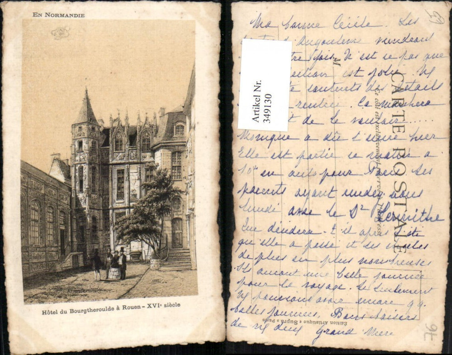 349130,Künstler AK Haute-Normandie Seine-Maritime Rouen Hotel du Bourgtheroulde