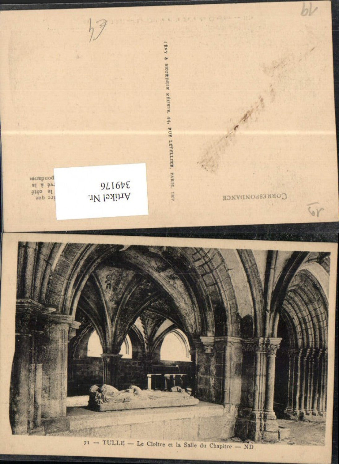 349176,Limousin Correze Tulle Le Cloitre et la Salle du Chapitre Kloster