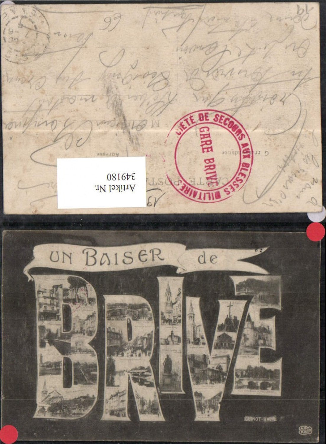 349180,Limousin Correze Brive Buchstaben Collage Mehrbildkarte