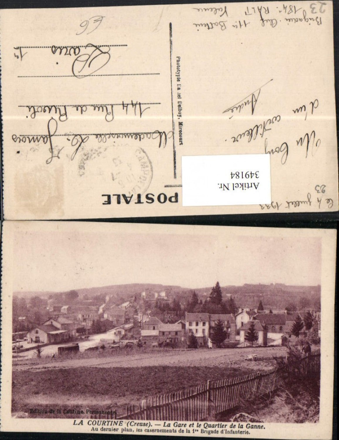 349184,Limousin Creuse La Courtine La Gare et le Quartier de la Ganne Teilansicht