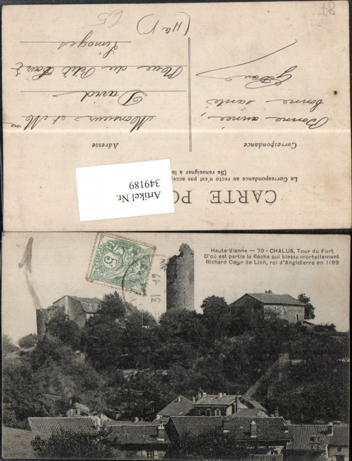 349189,Limousin Haute-Vienne Chalus Tour du Fort Turm