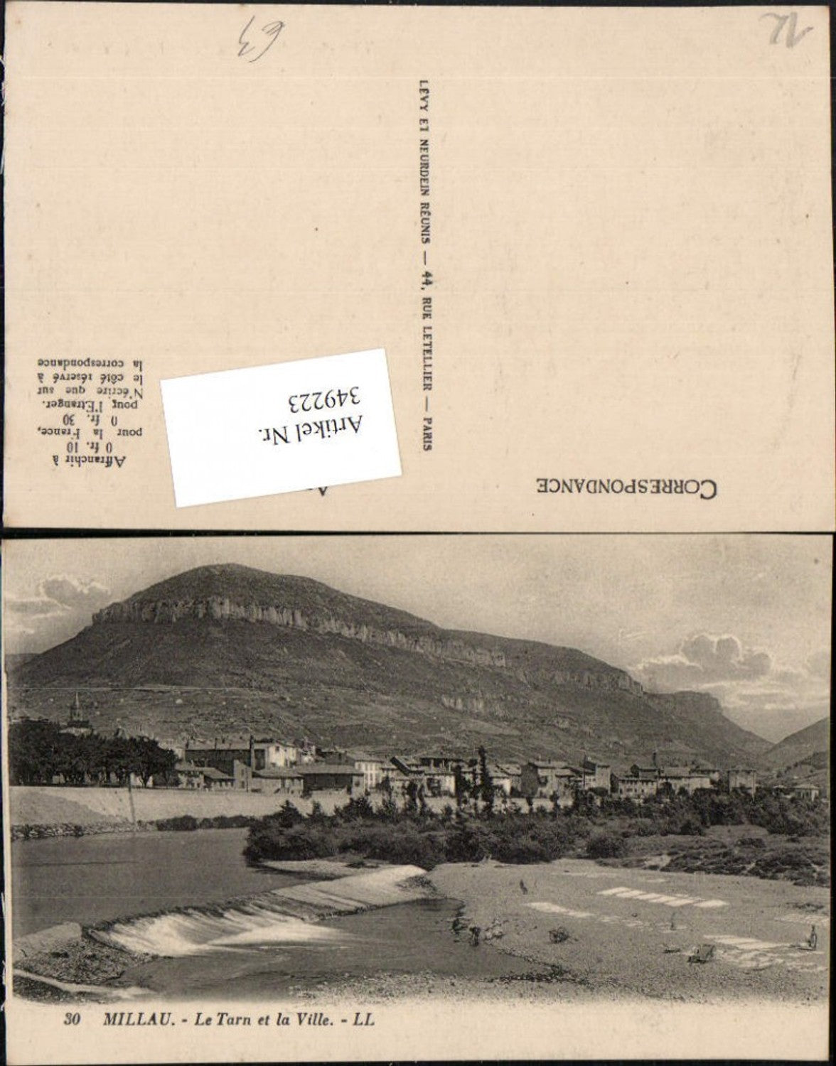 349223,Midi-Pyrenees Aveyron Millau Le Tarn et la Ville Teilansicht