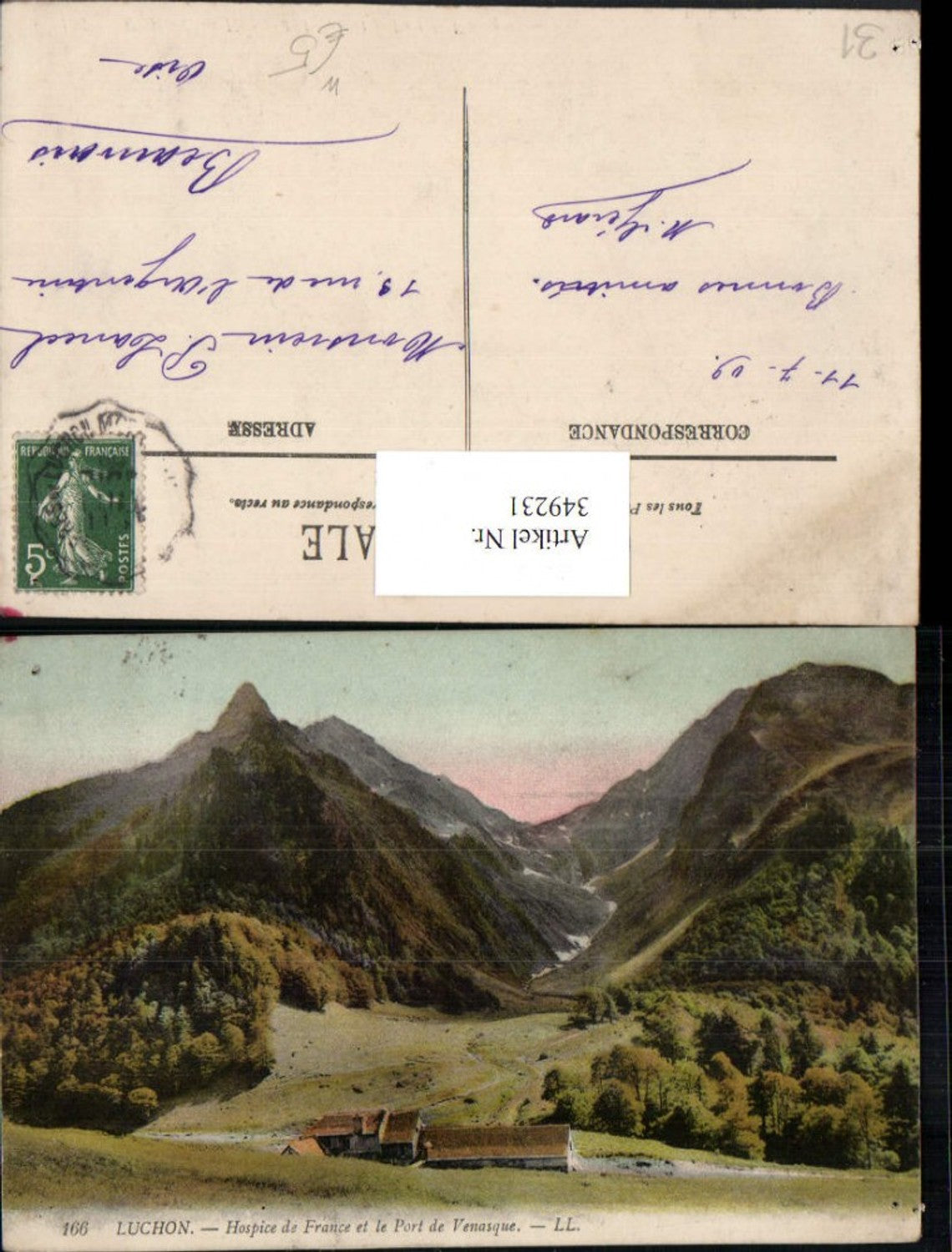 349231,Midi-Pyrenees Haute-Garonne Luchon Hospice de France et le Port de Venasque Bergkulisse