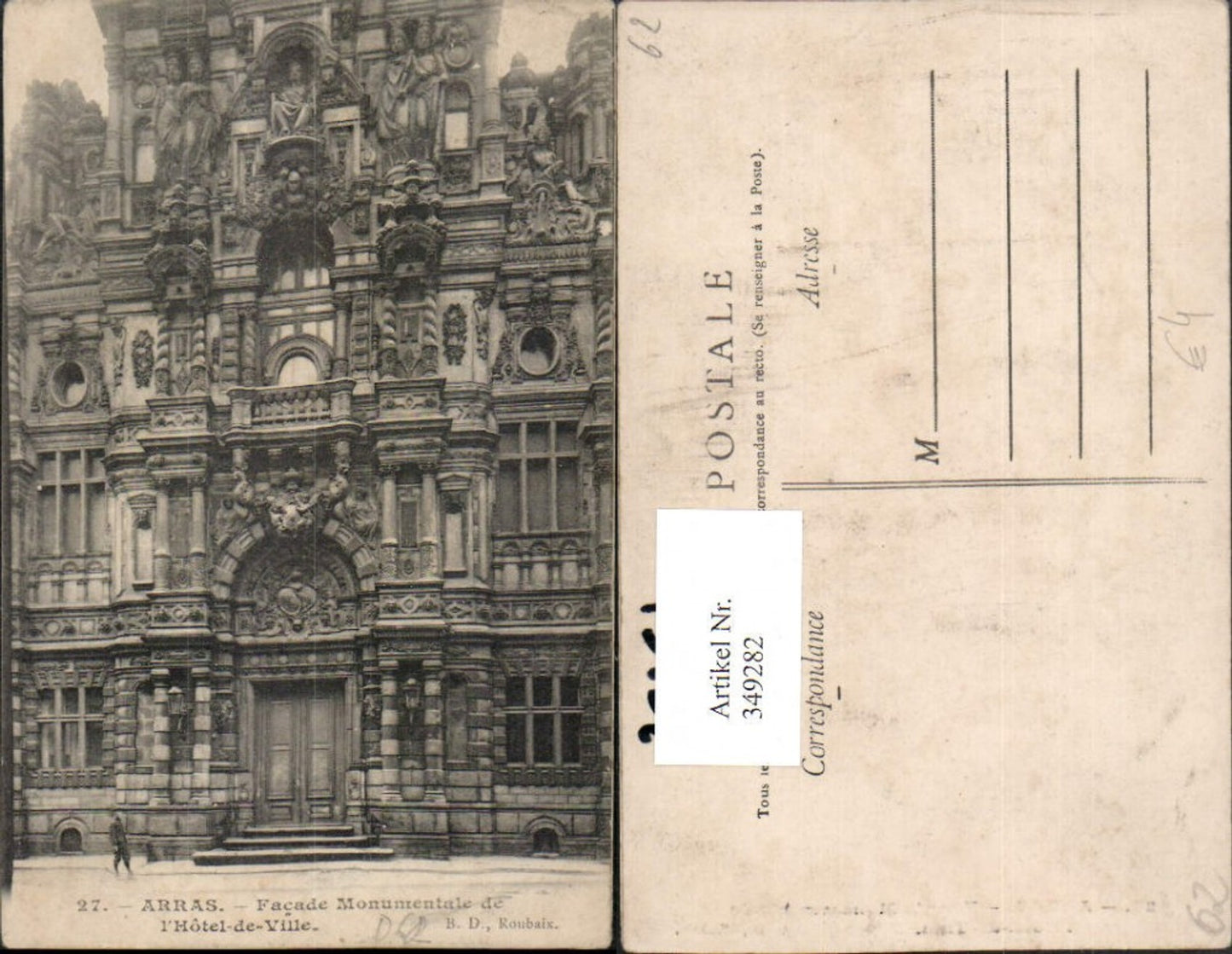 349282,Nord-Pas-de-Calais Pas-de-Calais Arras L'Hotel de Ville Rathaus
