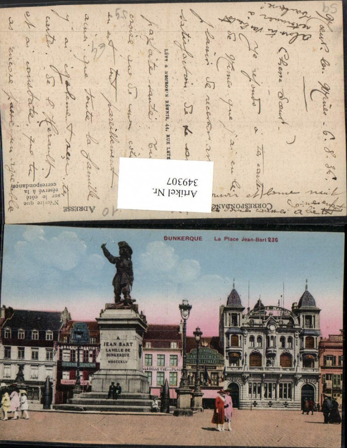 349307,Nord-Pas-de-Calais Nord Dunkerque La Place Jean-Bart Denkmal