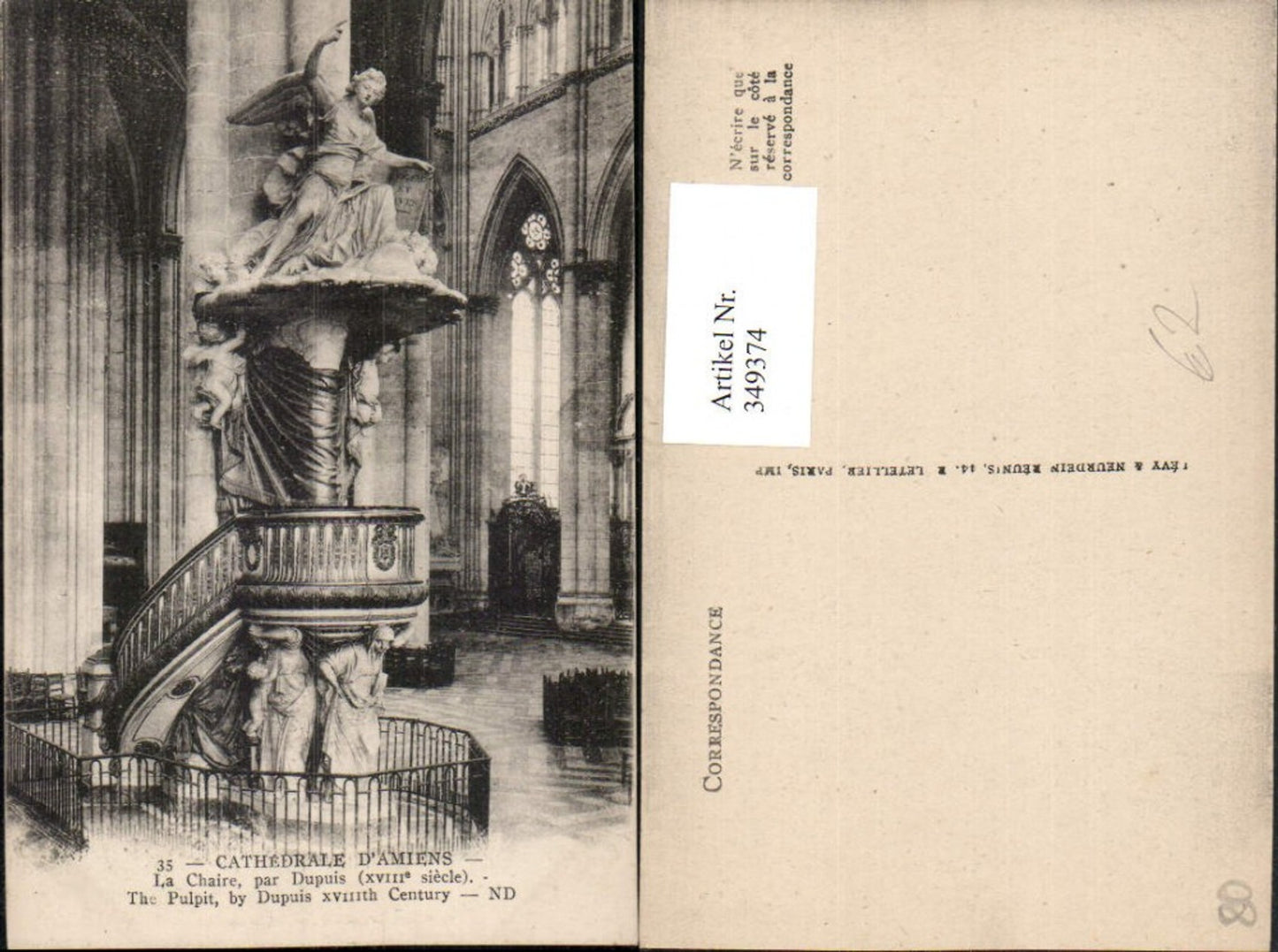 349374,Picardie Somme Amiens Cathedrale La Chaire Kirche Kanzel