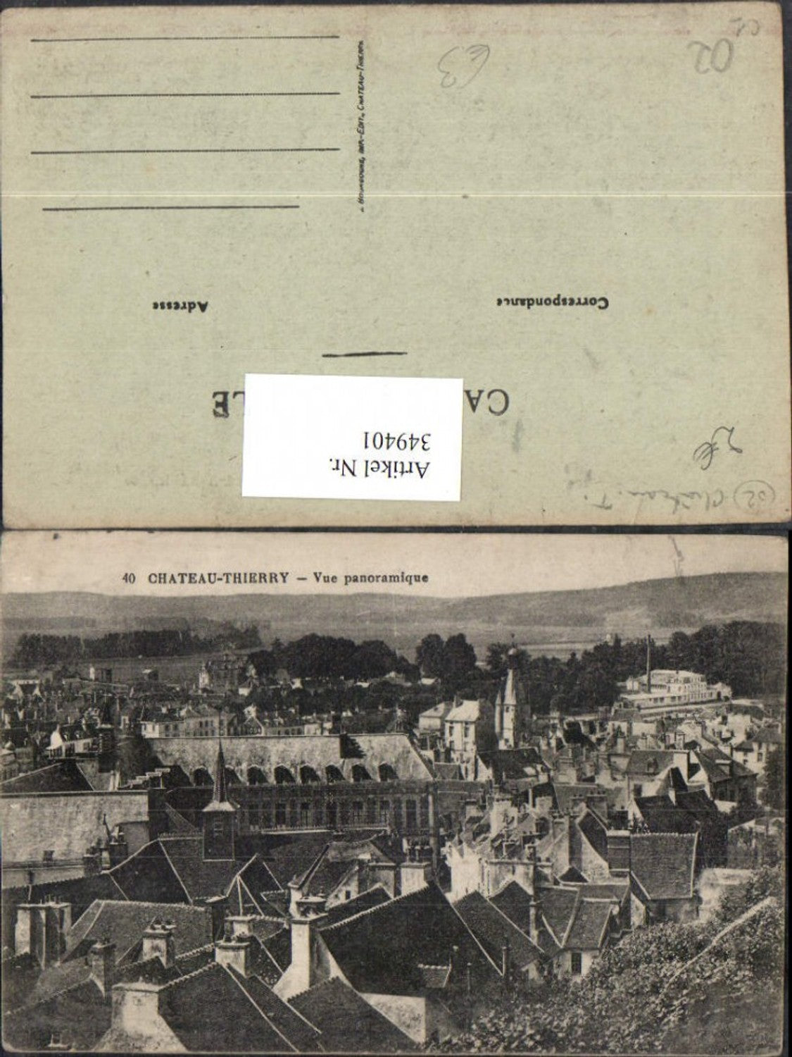 349401,Picardie Aisne Chateau-Thierry Vue panoramique Totale