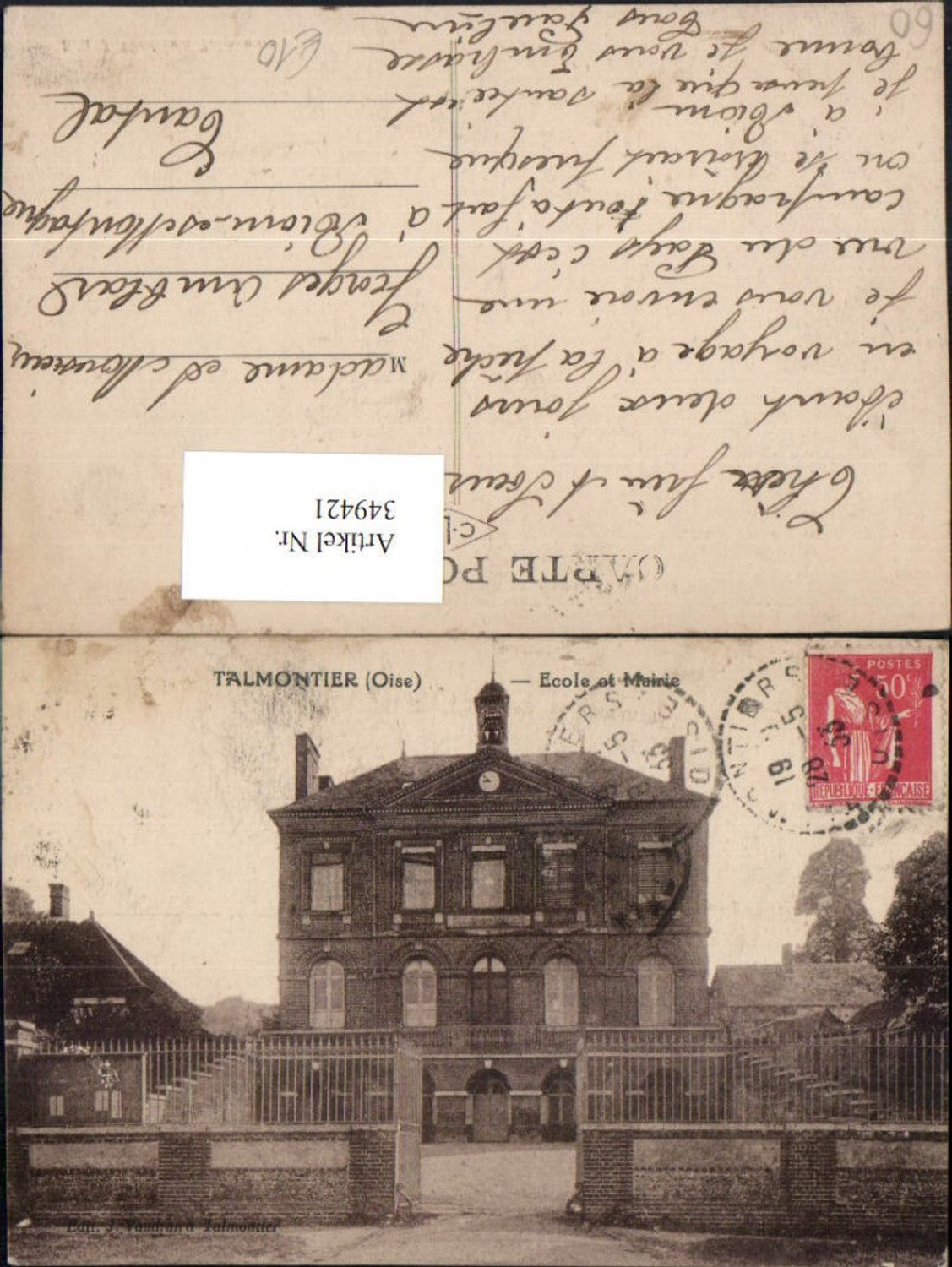 349421,Picardie Oise Talmontier Ecole et Mairie Rathaus