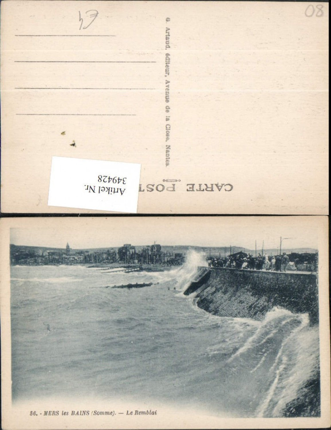 349428,Picardie Somme Mers-les-Bains Le Remblai Brandung