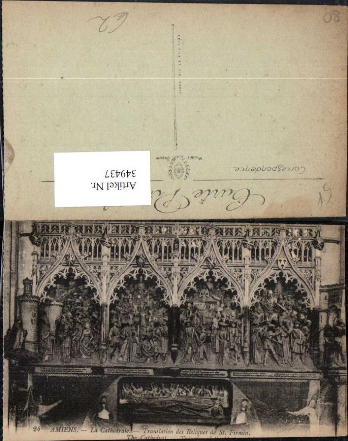 349437,Picardie Somme Amiens La Cathedrale Translation des Reliques de St. Firmin