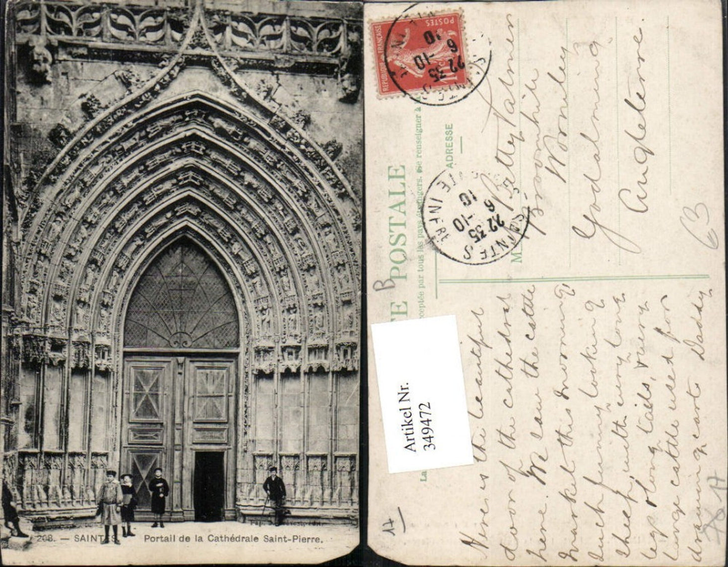 349472,Poitou-Charentes Charente-Maritime Saintes Portail de la Cathedrale Saint-Pierre Kirche