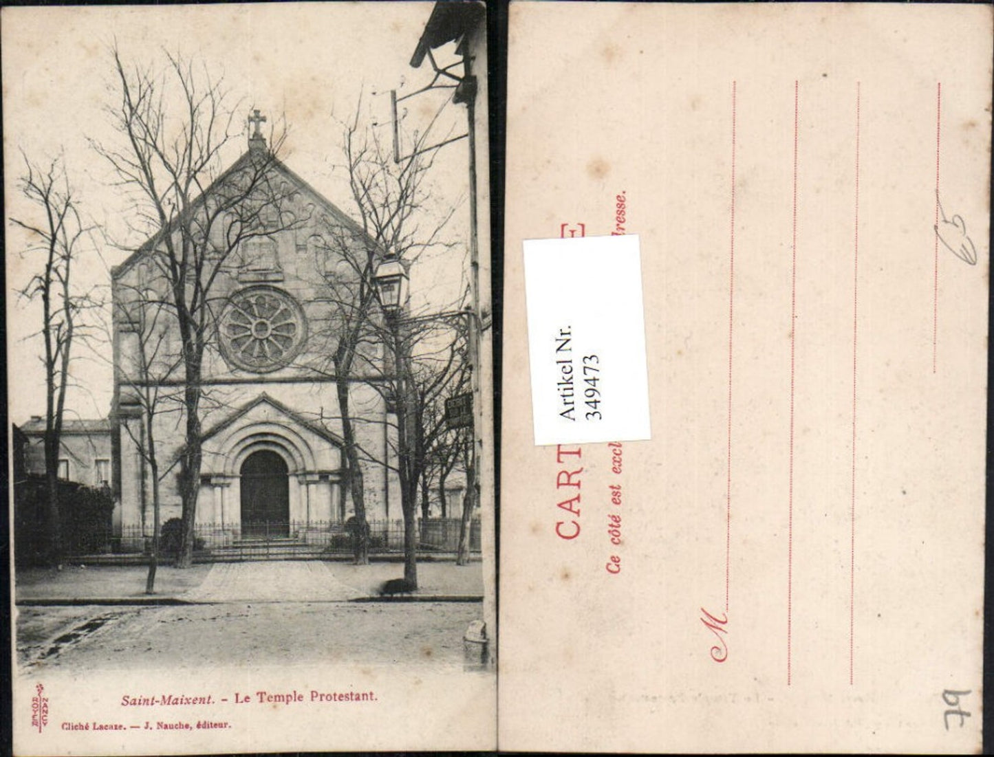 349473,Poitou-Charentes Deux-Sevres Saint-Maixent Le Temple Protestant Kirche