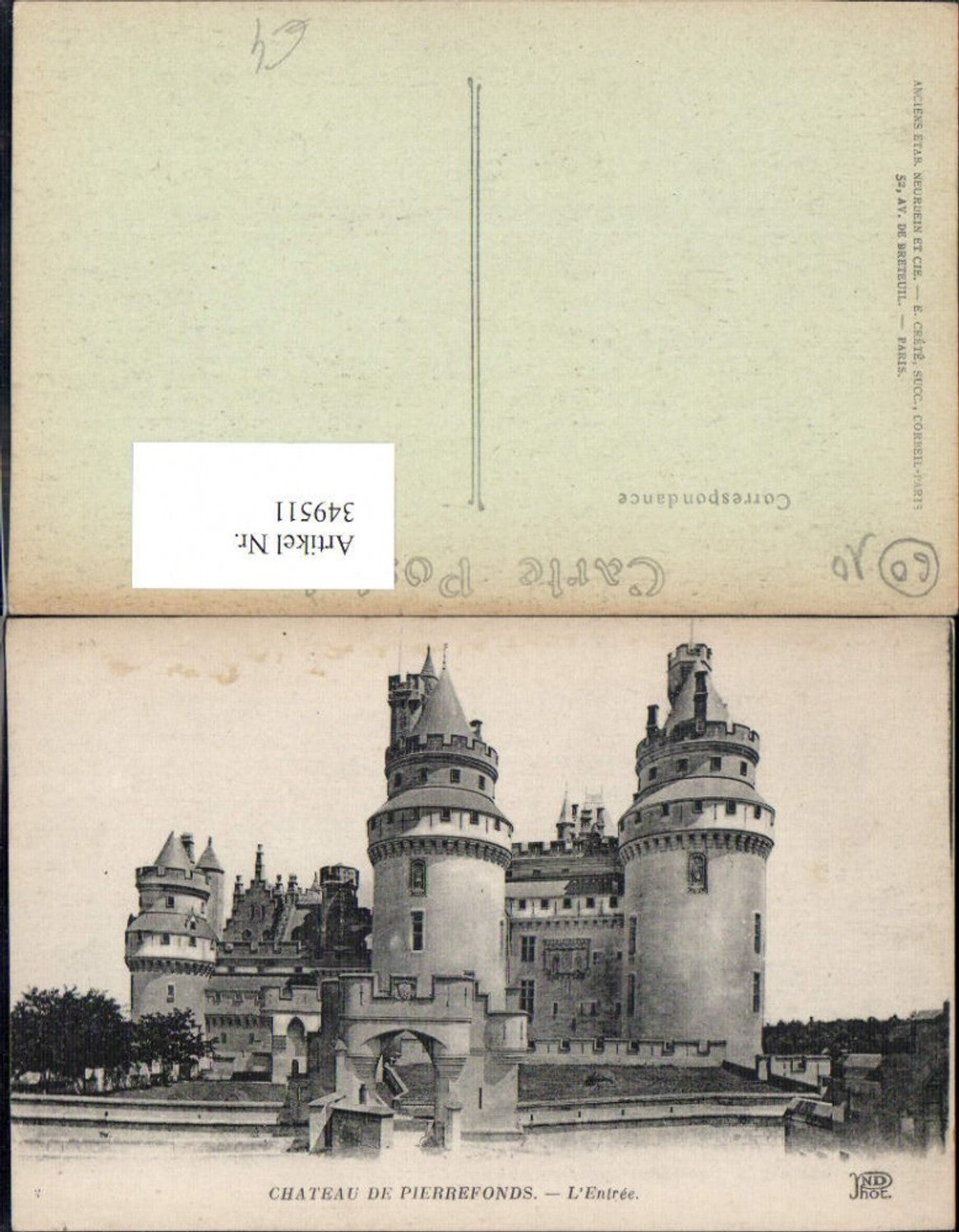 349511,Picardie Oise Pierrefonds Chateau Schloss L Entree Eingang