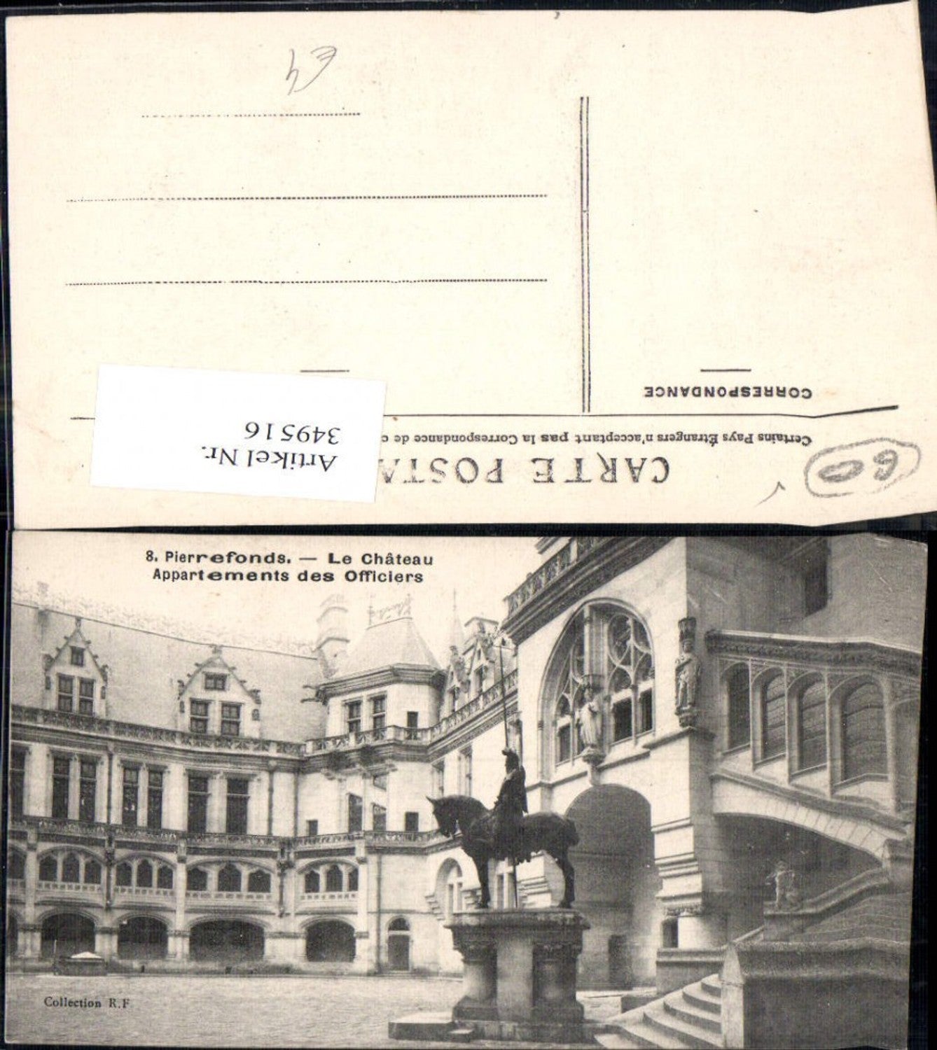 349516,Picardie Oise Pierrefonds Chateau Schloss Appartments des Officiers Offiziersunterkunft
