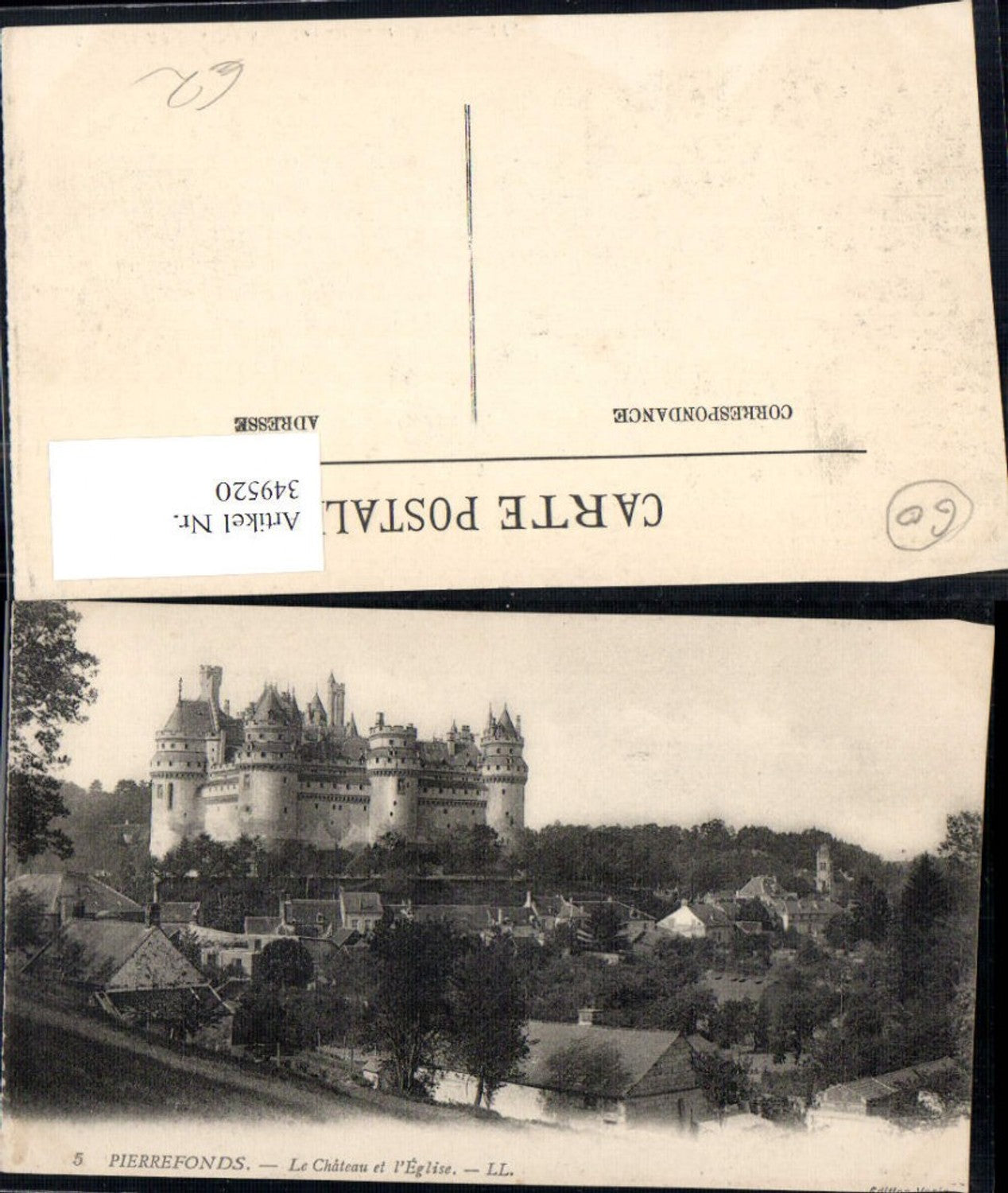 349520,Picardie Oise Pierrefonds Le Chateau Schloss et l Eglise