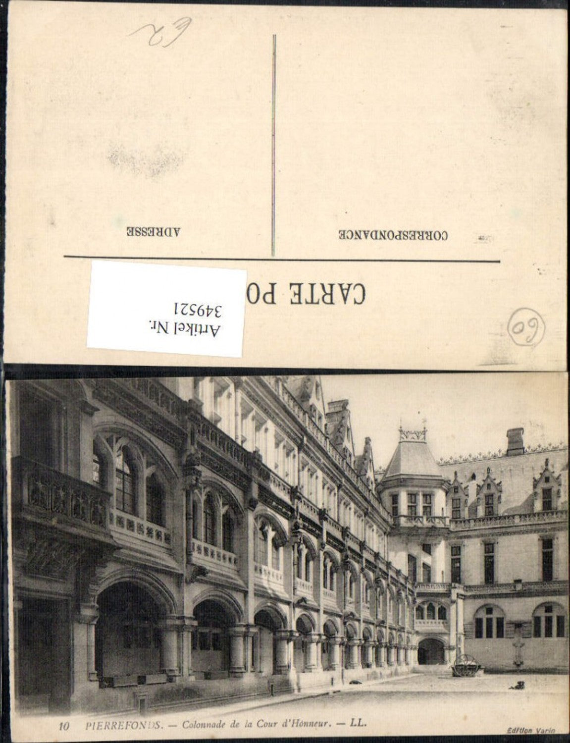 349521,Picardie Oise Pierrefonds Chateau Schloss Colonnade de la Cour d Honneur