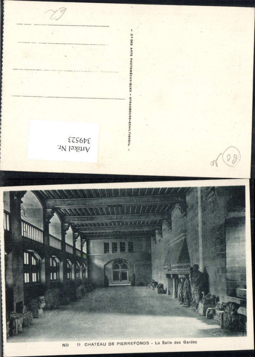 349523,Picardie Oise Pierrefonds Chateau Schloss La Salle des Gardes