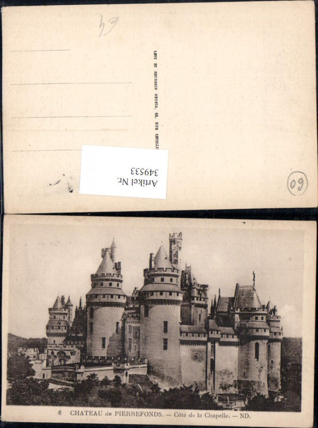 349533,Picardie Oise Pierrefonds Chateau Schloss Cote de la Chapelle Kapelle