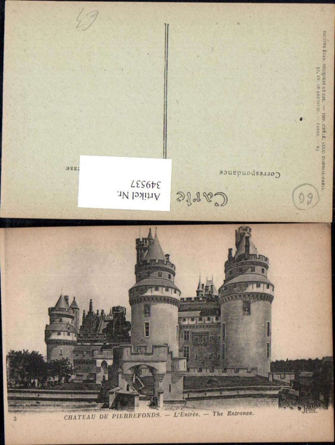 349537,Picardie Oise Pierrefonds Chateau Castle L Entrance Entrance