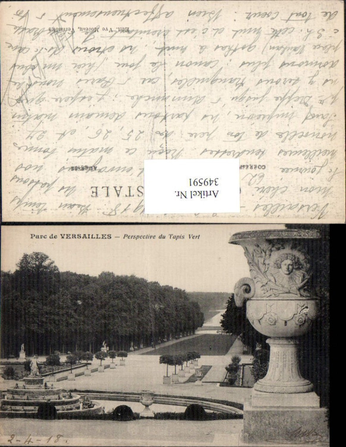 349591,Ile-de-France Yvelines Versailles Parc Perspective du Tapis Vert