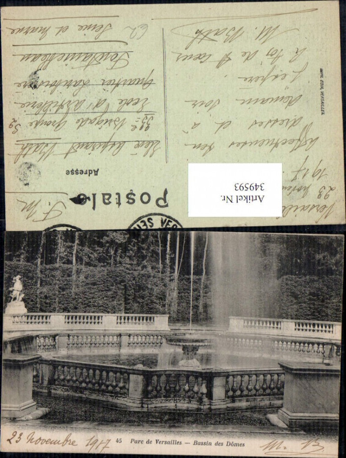 349593,Ile-de-France Yvelines Versailles Parc Bassin des Domes Springbrunnen Brunnen