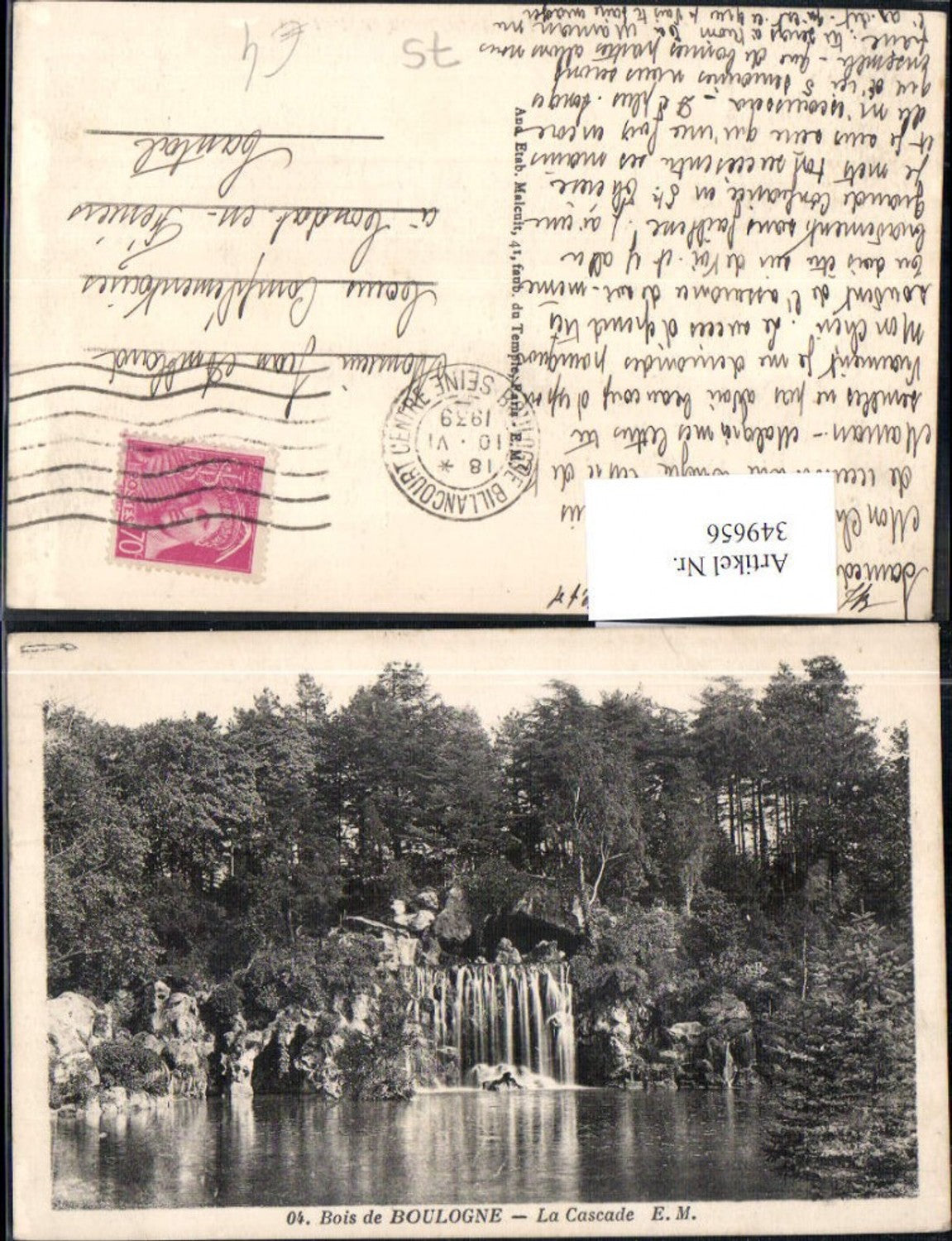 349656,Ile-de-France Paris Bois de Boulogne La Casade Wasserfall