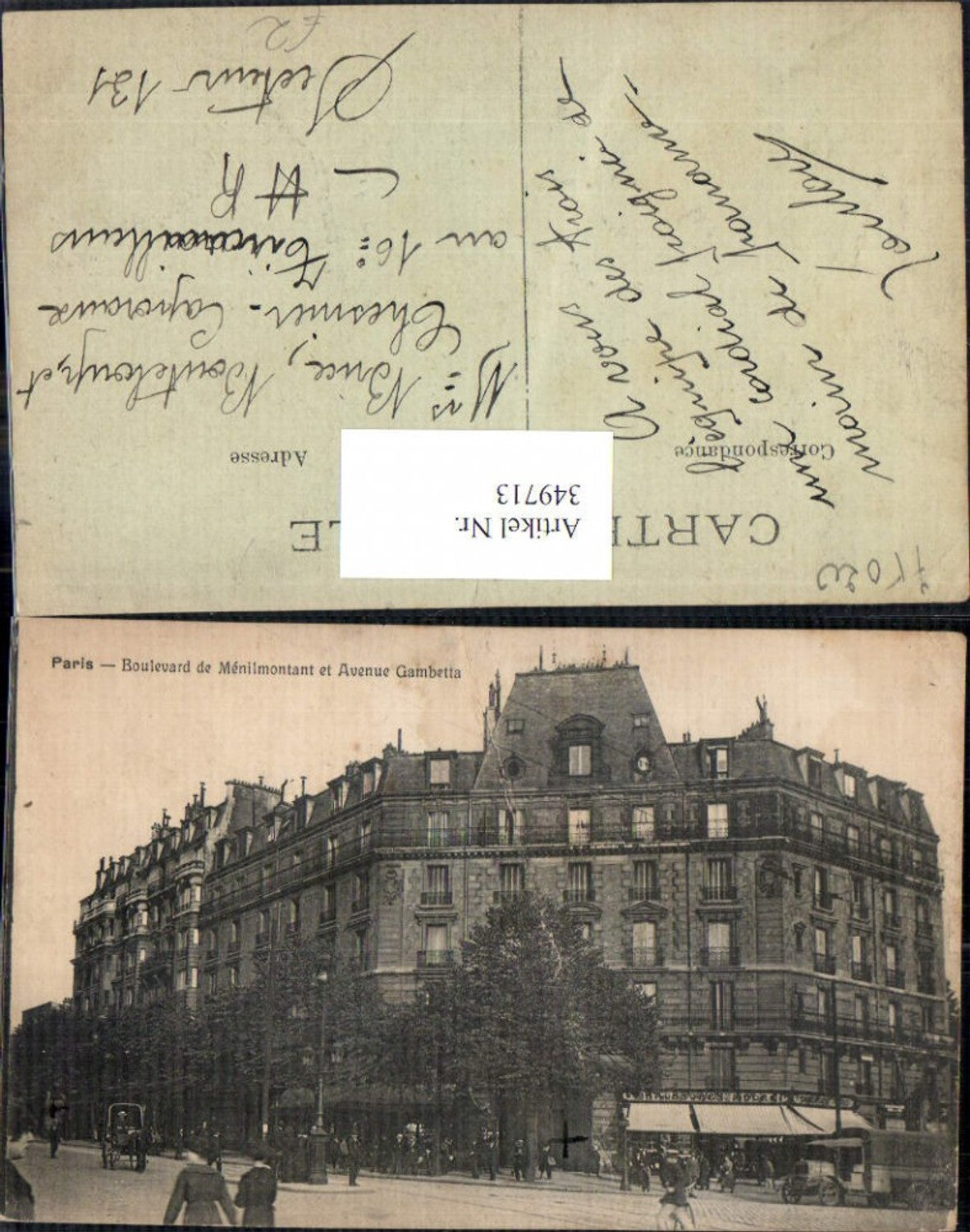 349713,Ile-de-France Paris Boulevard de Menilmontant et Avenue Gambetta