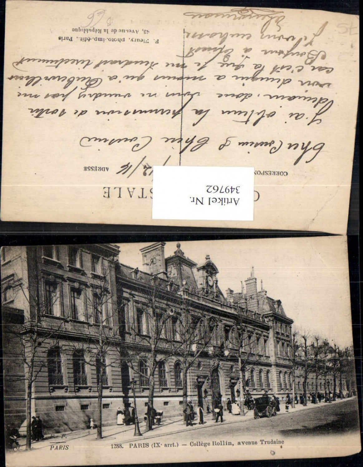349762,Ile-de-France Paris College Rollin avenue Trudaine Kutsche