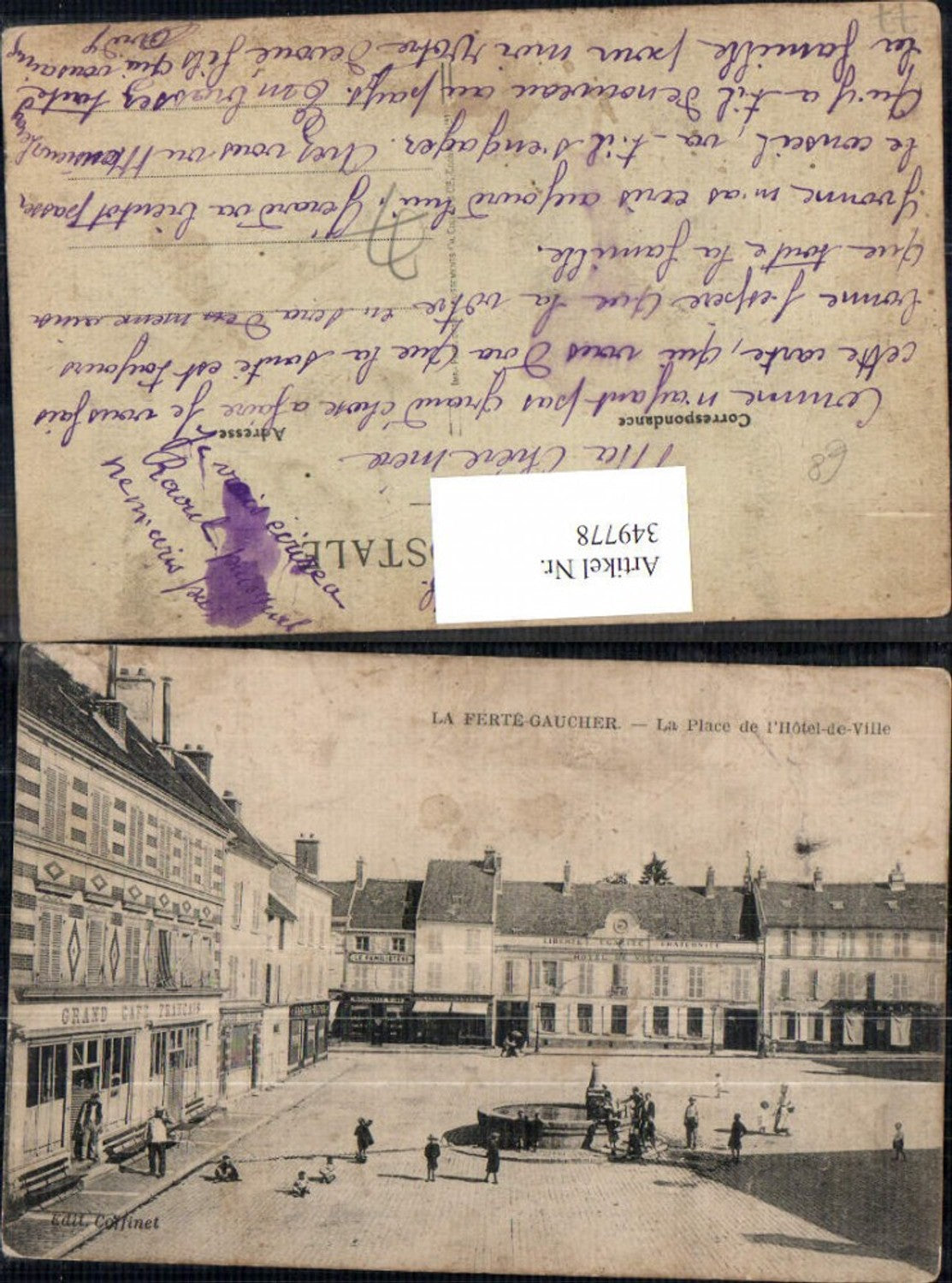 349778,Ile-de-France Seine-et-Marne La Ferte Gaucher La Place de l Hotel de Ville Brunnen