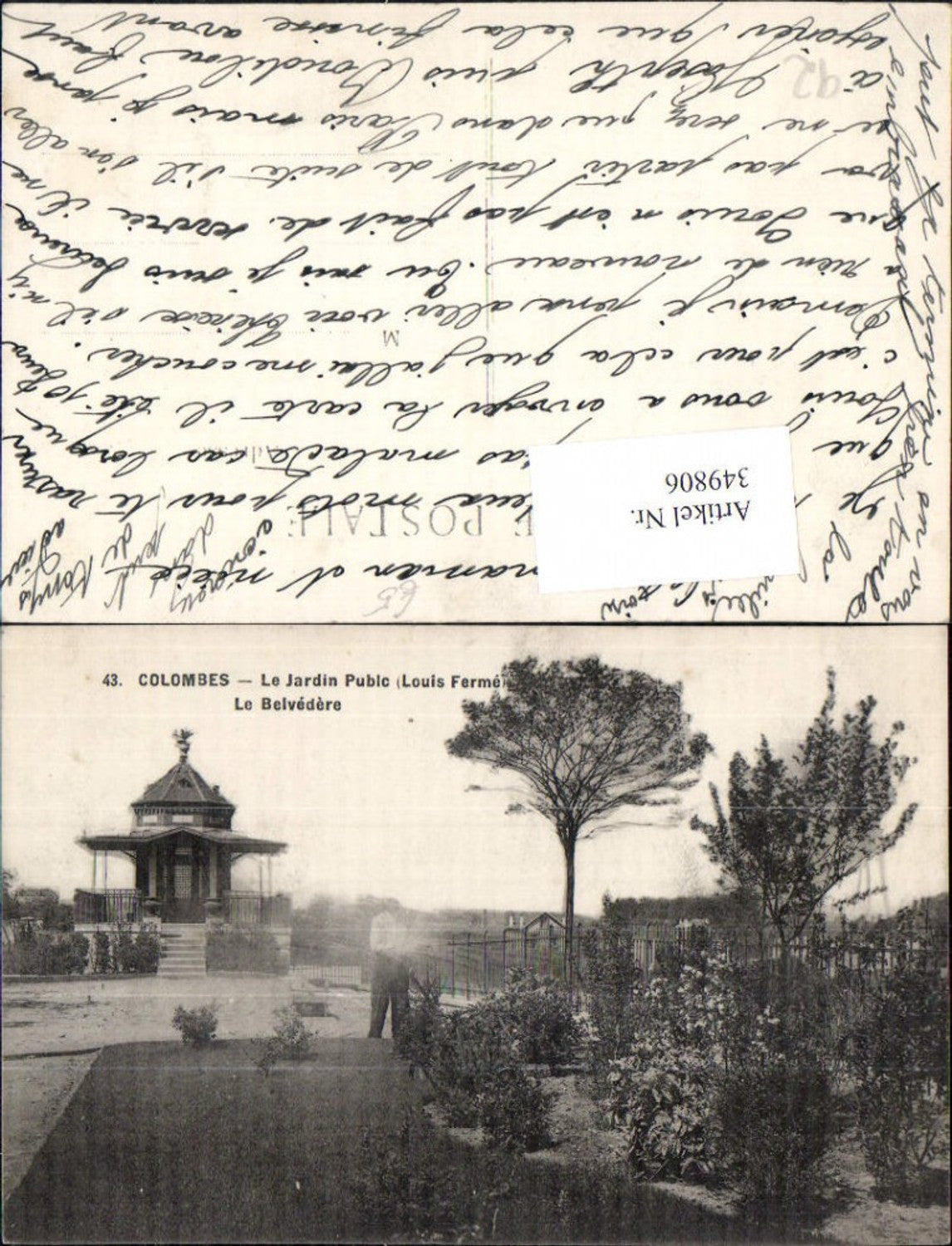 349806,Ile-de-Franche Hauts-de-Seine Colombes Le Jardin Pubic Louis Ferme Le Belvedere
