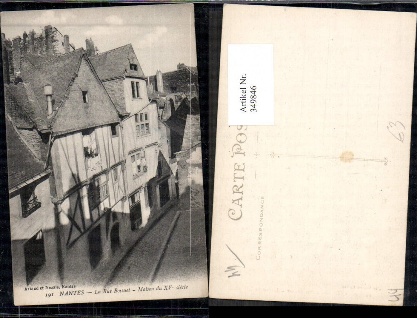349846,Pays de la Loire Loire-Atlantique Nantes La Rue Bossuet Maison du XV