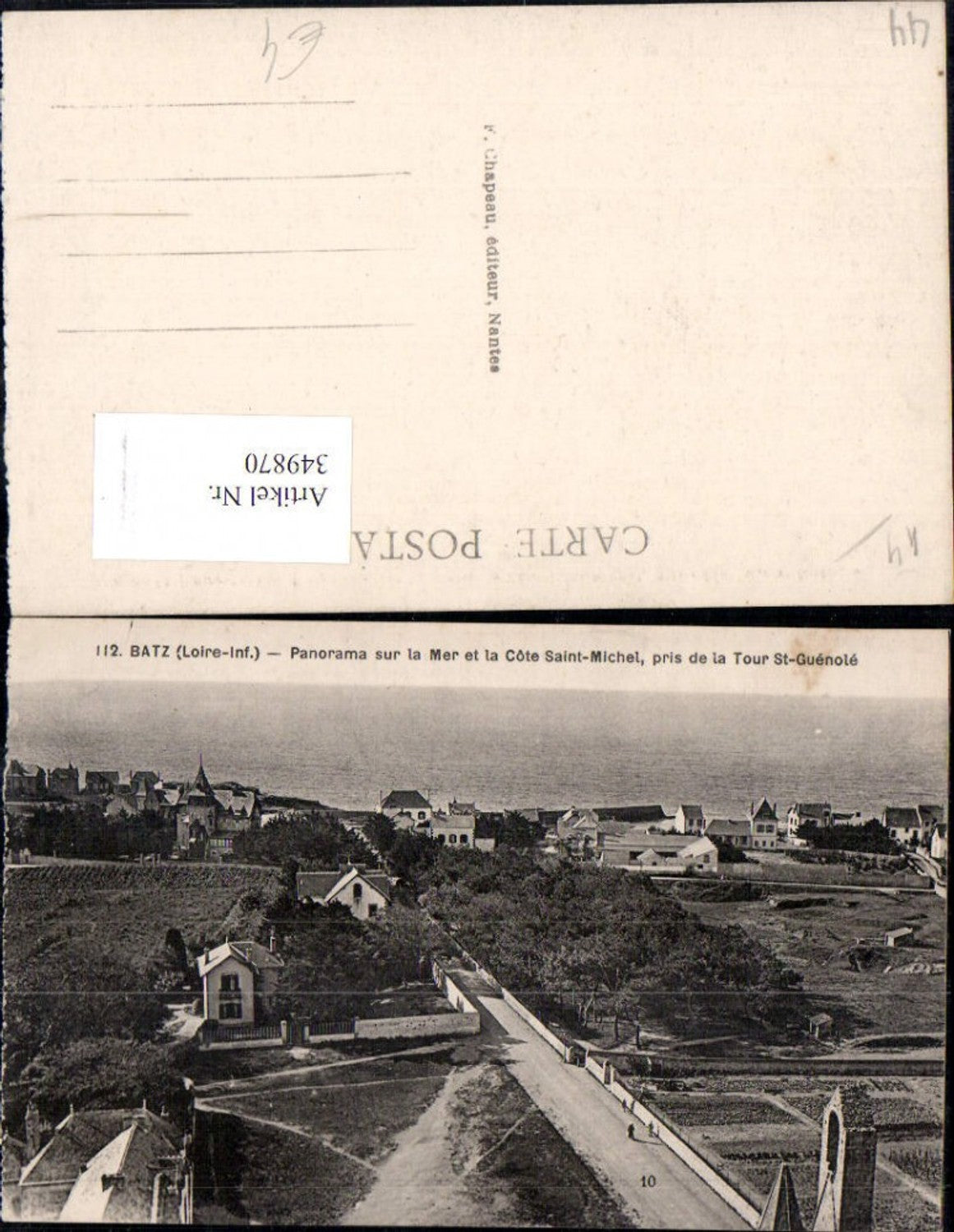349870,Pays de la Loire Loire-Atlantique Batz Panorama sur la Mer et la Cote Saint-Michel