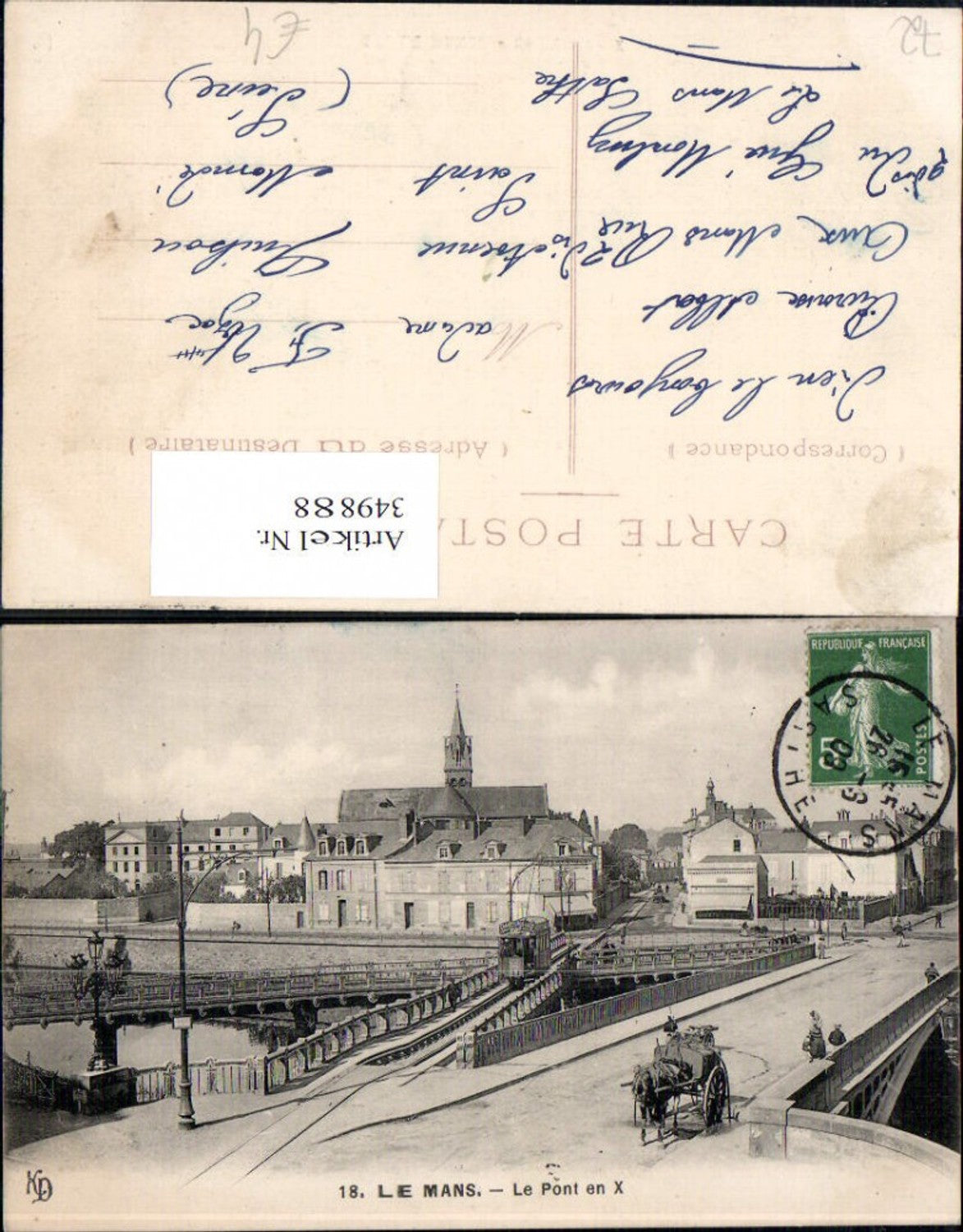 349888,Pays de la Loire Sarthe Le Mans Le Pont en X Eisenbahn Brücke Straßenbahn