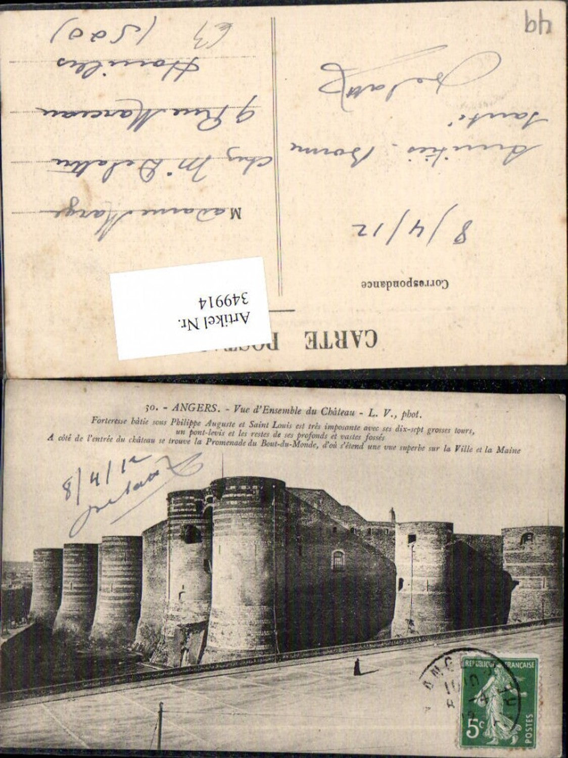 349914,Pays de la Loire Maine-et-Loire Angers Vue d Ensemble du Chateau Schloss