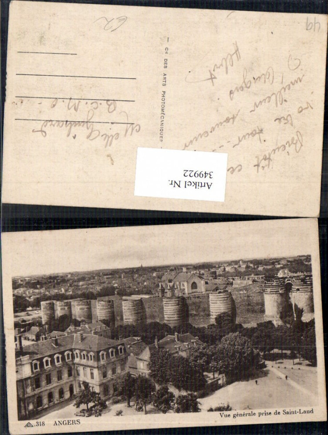 349922,Pays de la Loire Maine-et-Loire Angers Vue generale prise de Saint-Laud