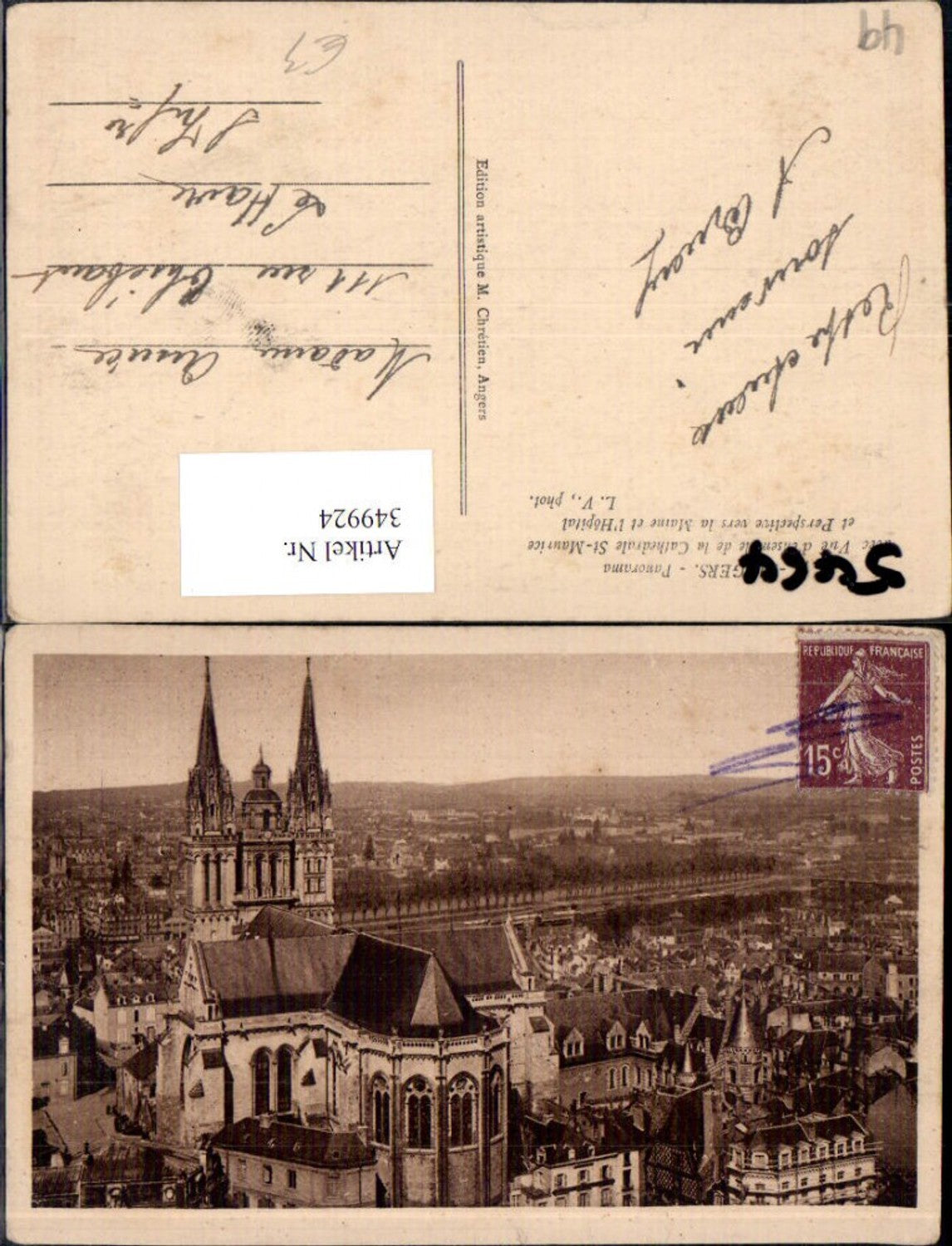 349924,Pays de la Loire Maine-et-Loire Angers Panorama Cathedrale St-Maurice Kirche